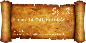 Szebellédi Kristóf névjegykártya